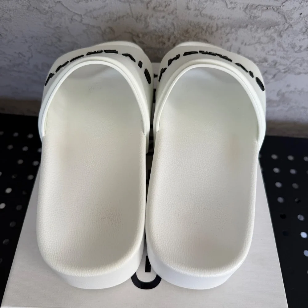 Givenchy Platform Pool Slide‎ Sandals Womens 41 White Rubber Resortwear
